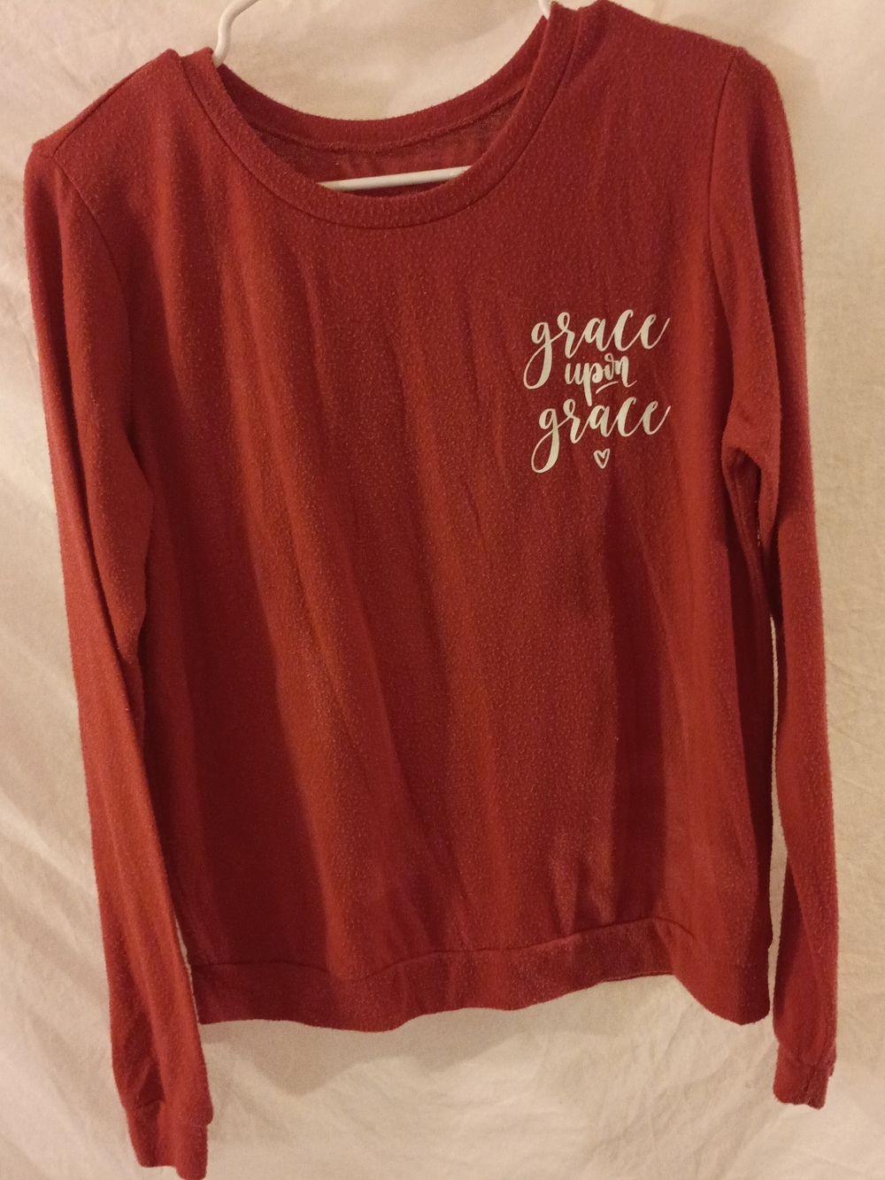 Grace Upon Grace Long Sleeve Tee - Rust Red